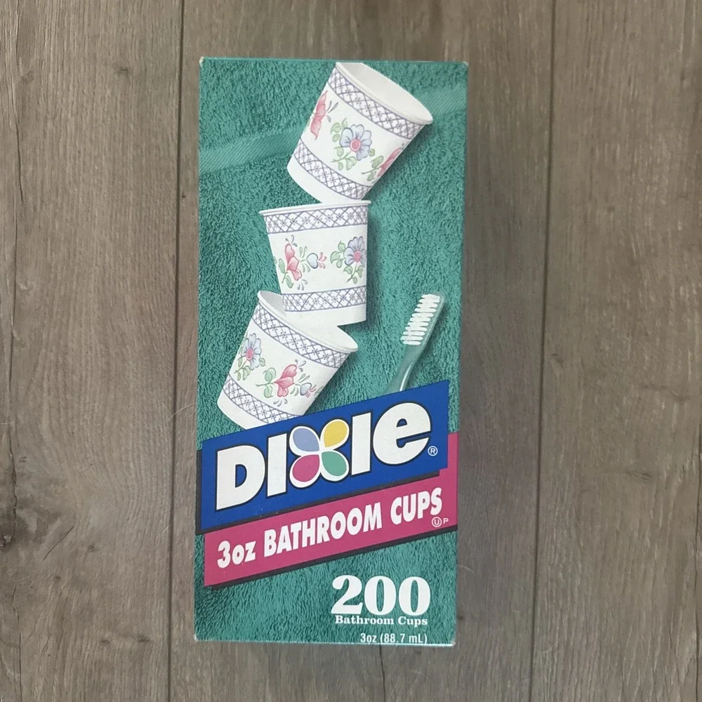 DIXIE 3 oz Bath Cups THROWBACK Pack Now=160 Count (Orig = 200 Ct) Pink Flowers‎